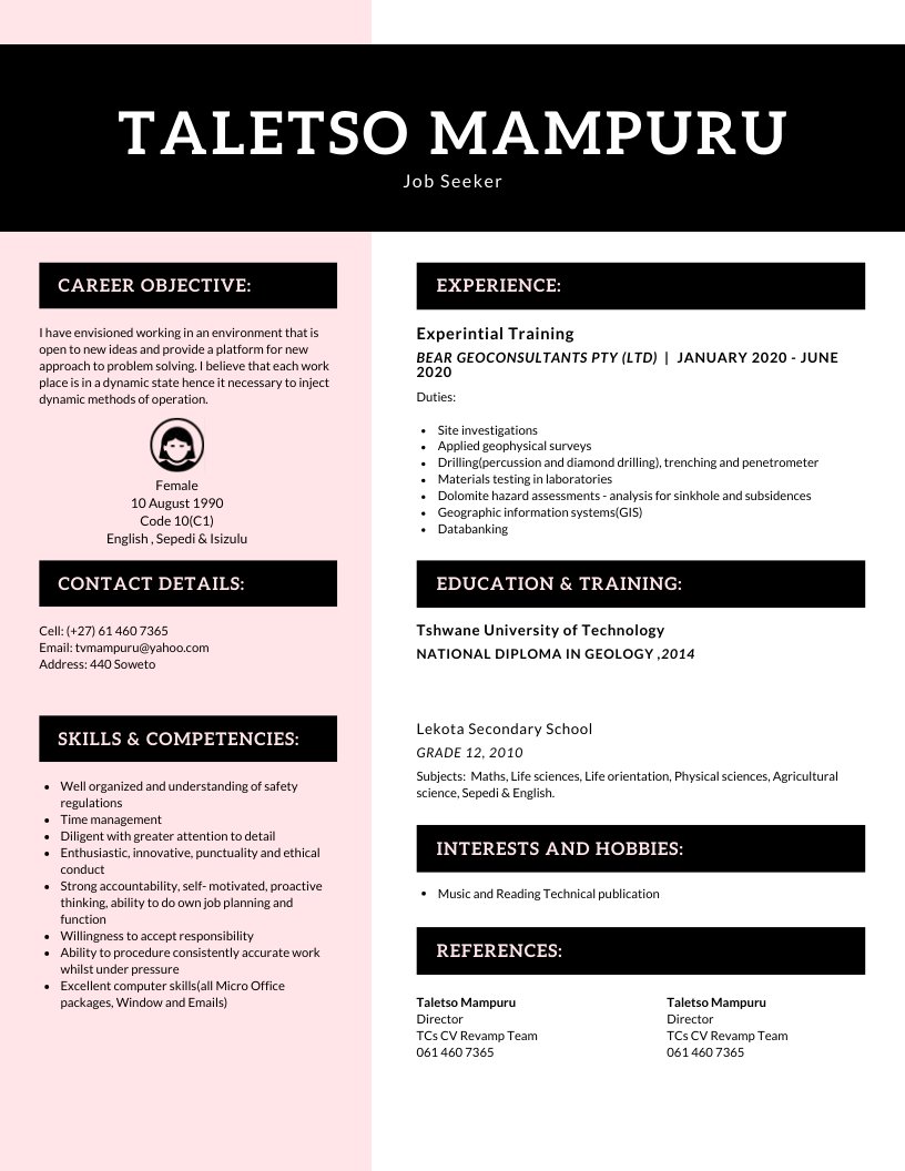 Taletso13's tweet photo. Revamp your CV to attract recruiters
R50 for unemployed, R100 for the employed, Cover letter is R30
DM, WhatsApp or Call: 061 460 7365
#RIPAfricanNationalCongress | #prisoner | Wendy Williams | #Checkpoint | Malema | Correctional Services | #RSthelly | Ramaphosa https://t.co/jeKFTQlLB0