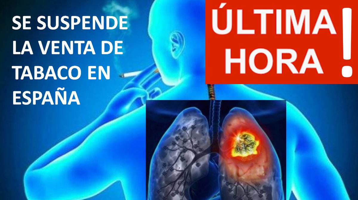 aupazabala's tweet image. ULTIMA HORA ! @sanidadgob SUSPENDE LA VENTA DE #TABACO #Marlboro #Winston y #LuckyStrike por haberse demostrado que causa la muerte de 28.281 personas por #CANCER (65% de pulmón) en España, 13.849 son jóvenes menores de 65 años. #AstraZeneca #COVID19 
➡️bit.ly/2OZb6bV