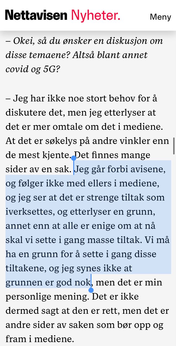 Når du både etterlyser en grunn til nedstengningen og skryter av at du ikke leser medier.

Tøyen-Cola sniker inn konspiemneknagger på flaskene, gjør så en ikke altfor iherdig innsats med å avkrefte at de har stupt med hodet først ned i konspikaninhullet.

nettavisen.no/nyheter/toyen-…