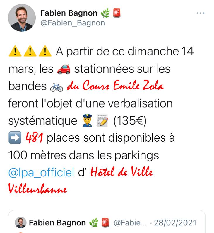 ☑️ Nous avons vérifié : @lpa_officiel propose des milliers de place de parking dans tout Lyon et Villeurbanne.
☑️ Nous avons même vérifié ce que ça donnerait en 280 caractères.

Et si le respect des infrastructures cyclables, c’était dans toute la métropole ? #chiche
🚴🏾‍♀️🚴🏼🚴🏿‍♂️