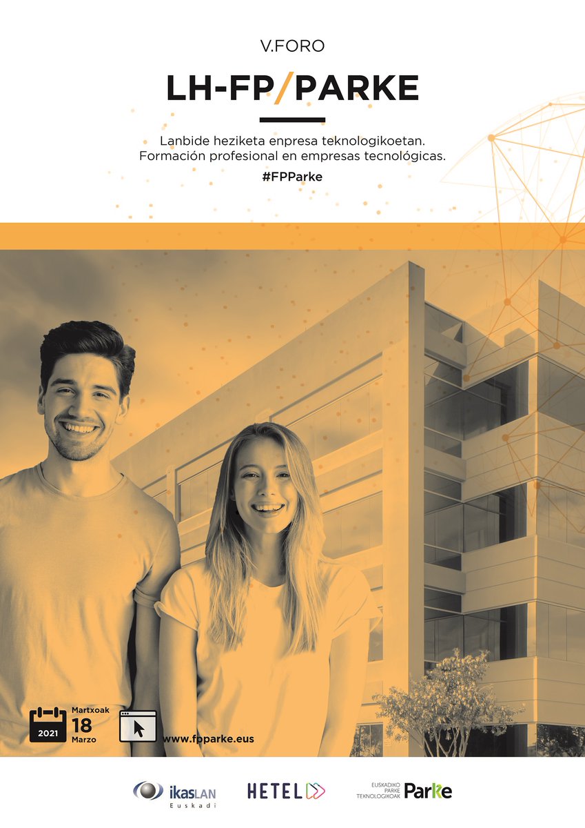 🗓️💻 La V edición del Foro FP-Parke de mañana jueves será 'online' y se emitirá vía 'streaming' desde <a href="/tknika/">Tknika</a> La jornada estará abierta a todos los centros y/o estudiantes interesados a través del siguiente enlace 👇 

ow.ly/g0xR50DZp48.

#FPParke <a href="/HETELFP/">HETEL FP</a> <a href="/IkaslanEuskadi/">Ikaslan</a>