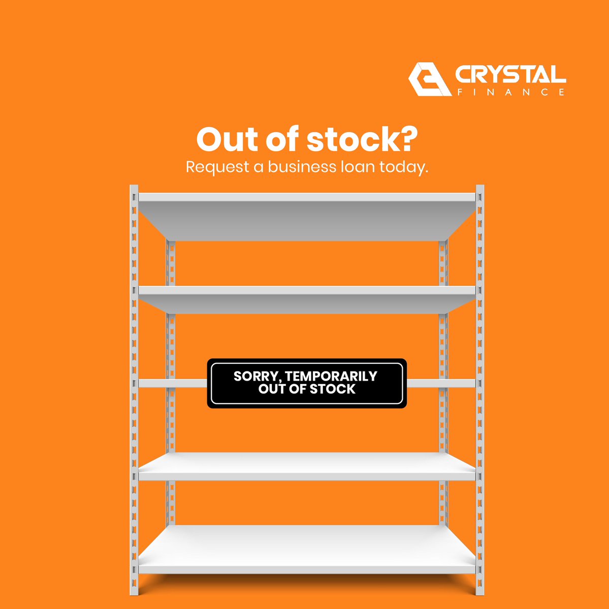 Having to tell your customers the sad 'out of stock' story? We can help fix that!

Call or chat with us on Whatsapp: 07010733772 for more information.

#SMEloans
#CrystalFinance