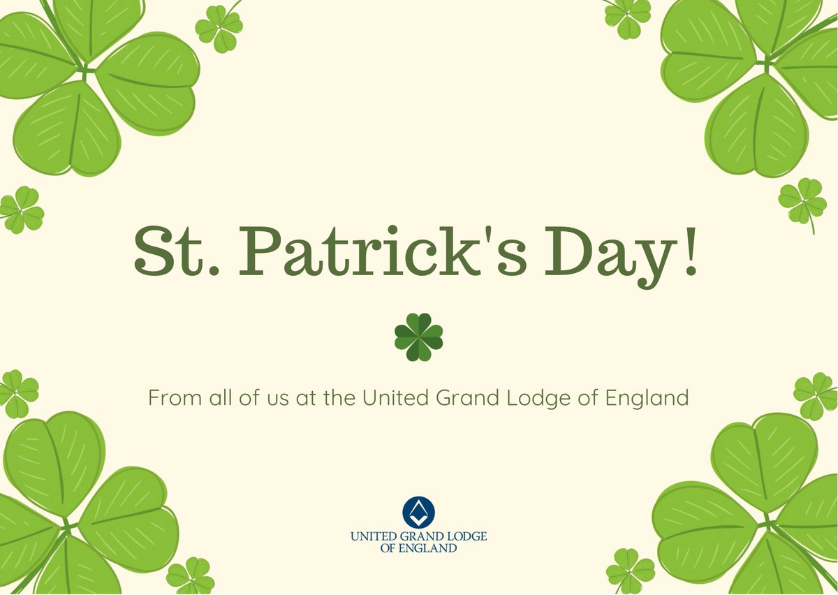 We hope you have a fantastic #StPatricksDay! 

How are you celebrating? 🧐🍻

#Freemasons