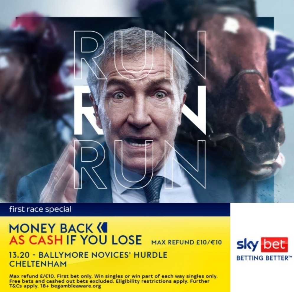 💰 MONEY BACK AS CASH IF YOU LOSE 💰

Skybet are offering money back as cash if your horse loses in the Ballymore Novices' Hurdle today ✅ ⬇️

🌟 bit.ly/GGskybet 🌟

🔞 T&amp;C's Apply. BeGambleAware #Ad