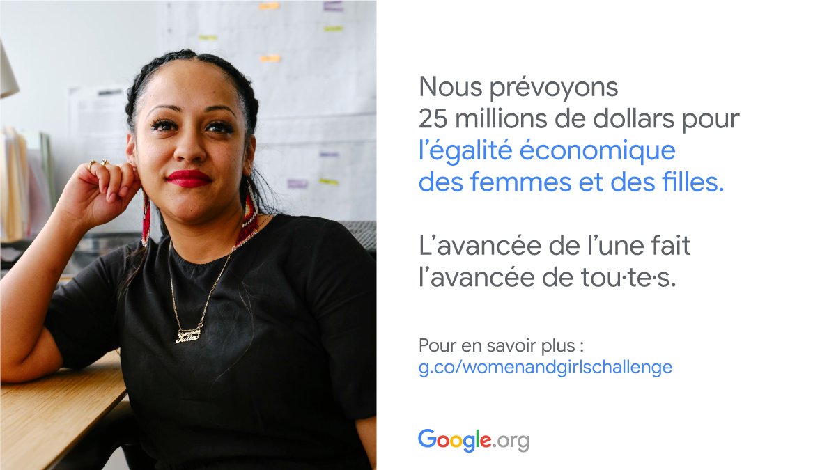 GoogleEnFrance's tweet image. Candidatez au #GoogleOrgImpactChallenge jusqu’au 9/04 ! Donnons aux femmes &amp;amp; aux filles le pouvoir de concrétiser leur potentiel économique. Retrouvez les infos impactchallenge.withgoogle.com/womenandgirls2… 🌍 #JournéeInternationaleDesDroitsDesFemmes #IWD2021 #ChooseToChallenge