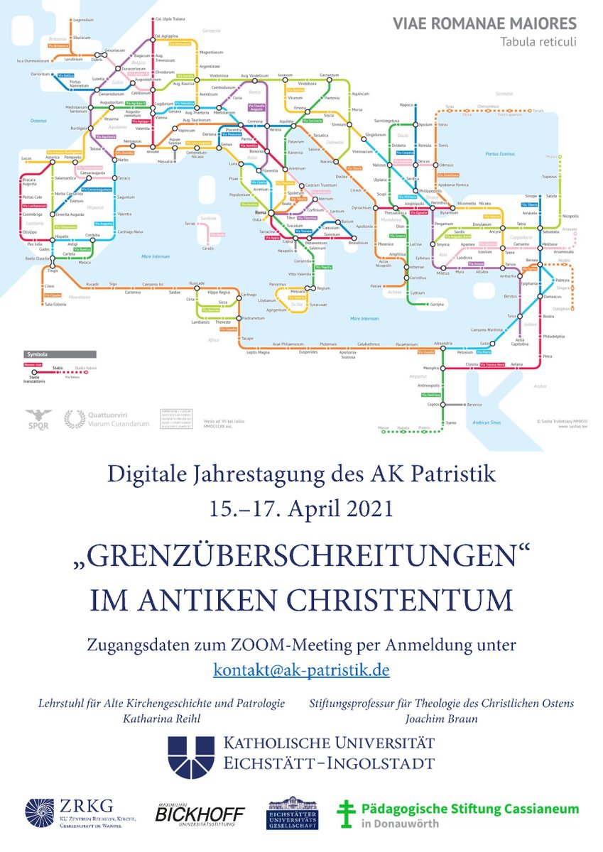 Vom 15. bis 17. April tagt die AK-Patristik digital in Eichstätt. Das Thema: „‚Grenzüberschreitungen‘ im antiken Christentum“. Die Teilnahme ist über Zoom möglich. Alle Infos gibt es hier: ku.de/thf/theologie-…