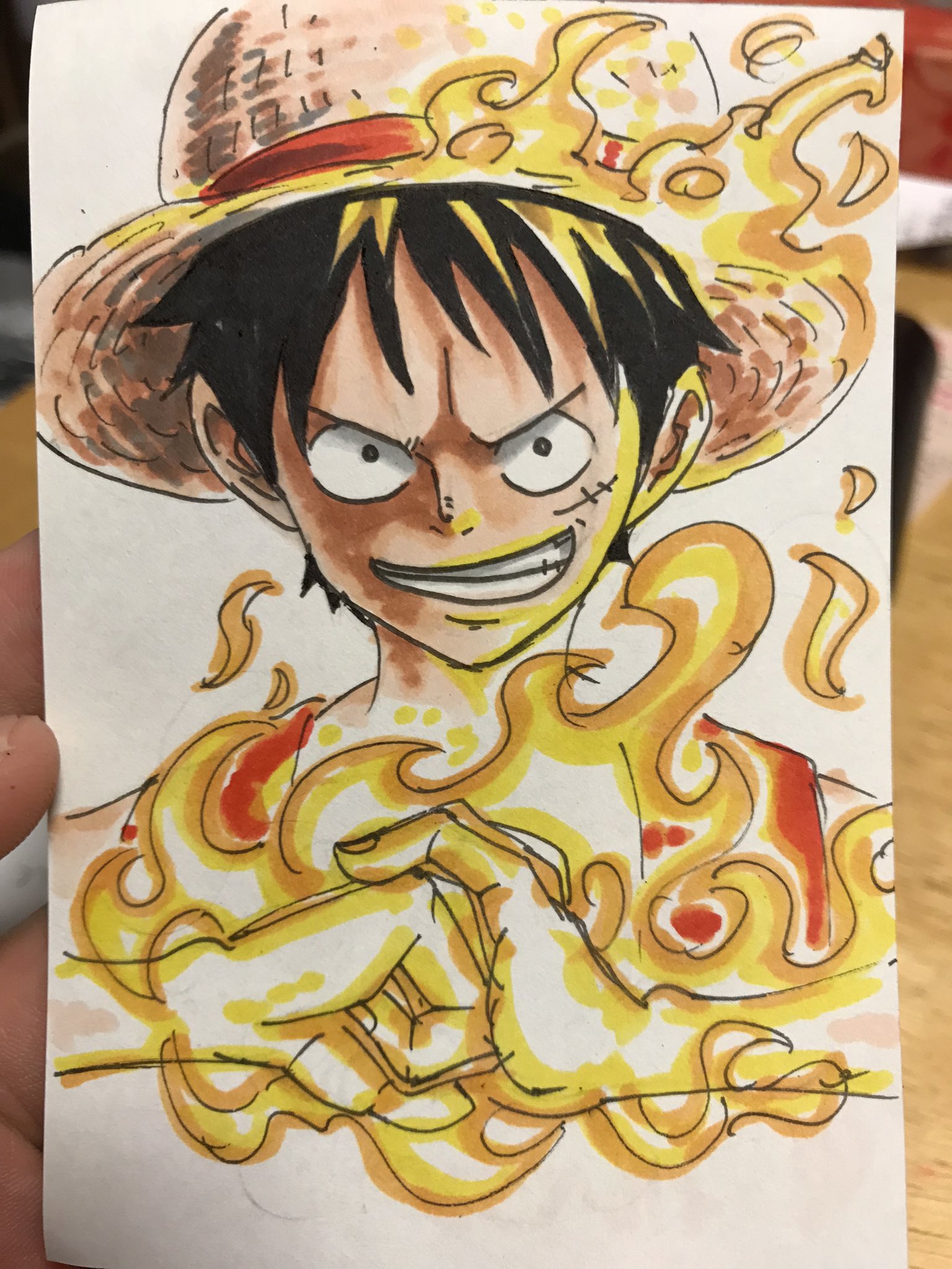 サトー D スケ もしもルフィが食べたのが メラメラの実 だったら Onepiece Onepieceイラスト ルフィ 一応当時のルフィ感を出してみたつもりです T Co 0qvnrh062x Twitter