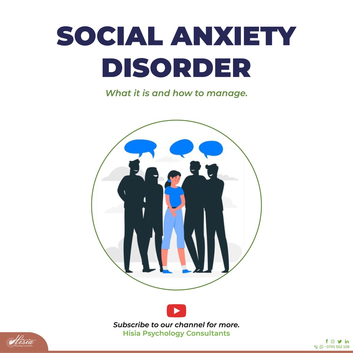 (LINK ⏬) Unknown to many, social anxiety disorder is said to be the third most prevalent psychiatric disorder in the world. For more of social anxiety disorder, watch this informative video in our YouTube channel. youtu.be/B0bksIvXEyo