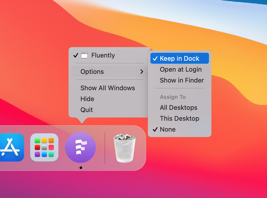 Create your own "WebApp" shortcut on macOS or Windows for Fluently.

➡️ Go to app.fluently.so in Chrome.
➡️ Click the three vertical dots ⠇ (top right).
➡️ Click "More Tools" > "Create Shortcut."
➡️ Make sure to check the box "Open as Window."

#writing #editor #language
