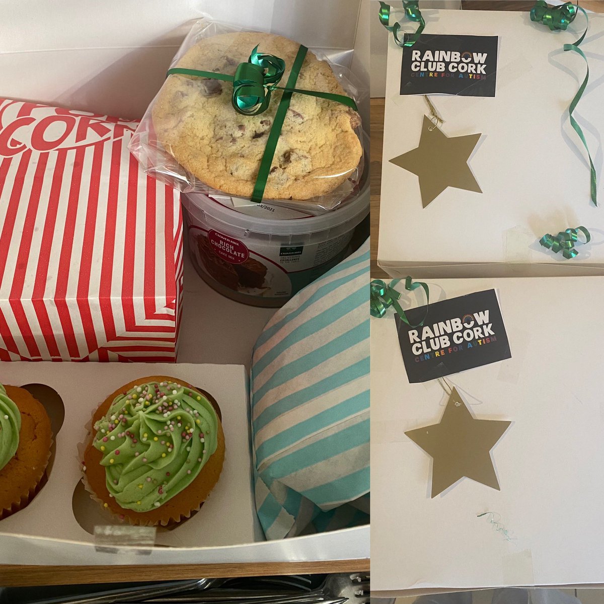 Real_Insights's tweet photo. What a fab #fundraising idea from @Rainbowclubcor2 - Paddy’s Day treat boxes - neighbours loving their special deliveries ☘️ 🧁 🍿 Well Done Karen & Co & keep up the great work! 🌈 #asdsupport #autismcharity https://t.co/BWniBpGiG1