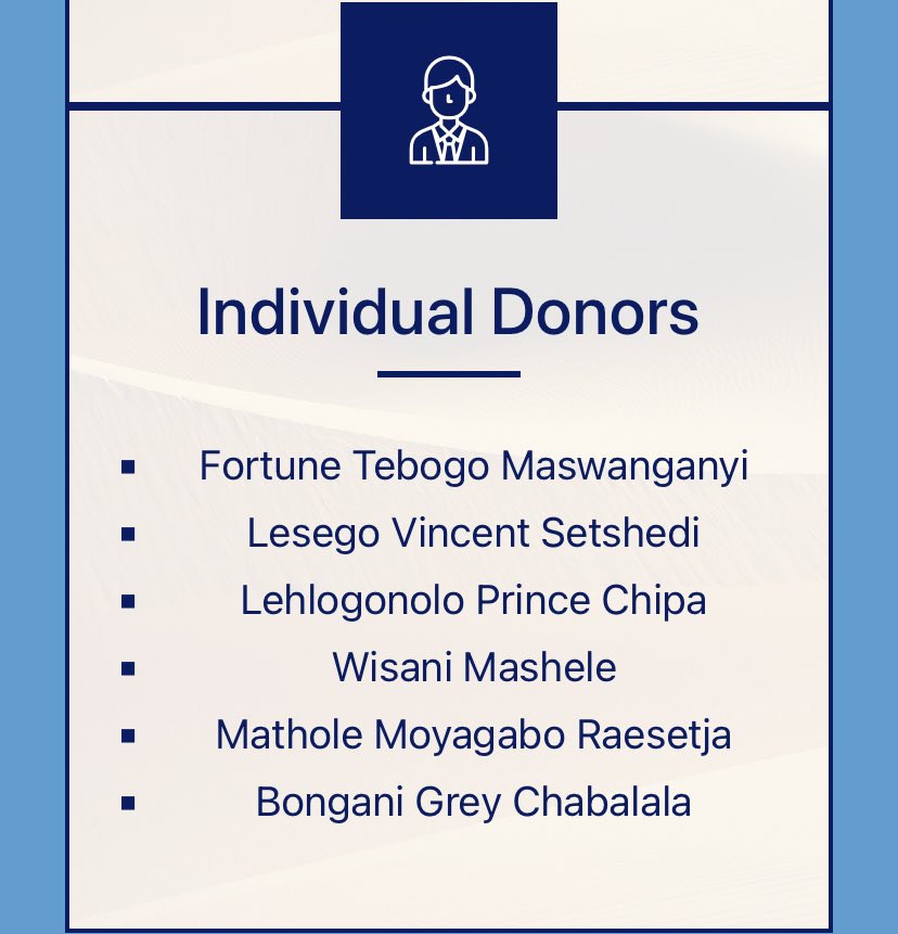 dchet5's tweet photo. We would like to appreciate the first person to donate to the trust. Thank you very much Mr Wisani Mashele for your generous donation to support the trust; we promise to account to the last cent of your donation. 

#UpliftingTheGlobalVillage

https://t.co/wZOad4oHYL https://t.co/6kceISsq8S