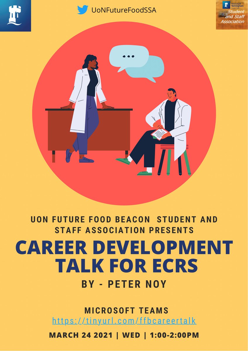 Our first seminar of this year: <a href="/Noyz_Scientist/">Peter Noy</a> Dr Perer Noy will give us some insights on career development in academia and the wider industry. Early career researchers and all interested peers are invited. Joining link: tinyurl.com/ffbcareertalk 
@UoNFutureFood 
<a href="/UoNBiosciences/">UoNBiosciences</a>
