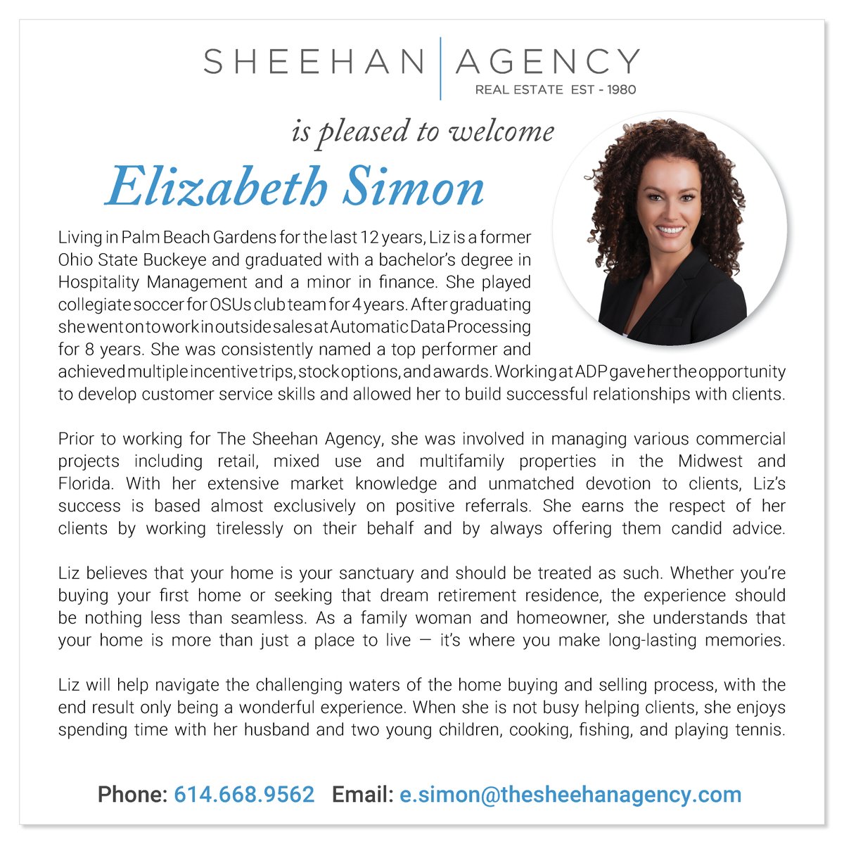 The Sheehan Agency would like to welcome our new agent Elizabeth Simon
thesheehanagency.com/agents/elizabe…
.
.
.
#TopRealtor #southfloridarealestate #realtorlife#realestateagent 
#luxuryrealestate #realestate #realtor #realestatelife #thesheehanagency