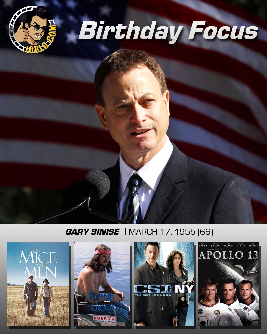 Wishing a very happy 66th birthday to Gary Sinise! 