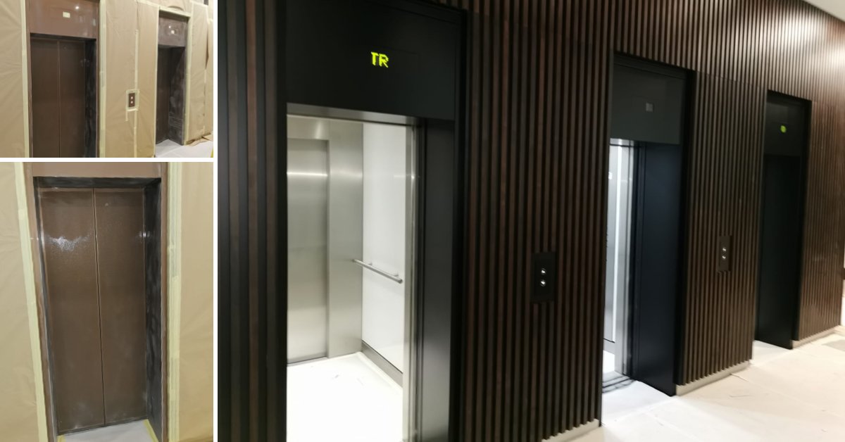Our state of the art spraying equipment and choice of only the best materials mean a refurbishment can look just as good as a replacement, perfectly shown by this bank of lifts at 60 New Broad Street. 👌
#teamvivid #vividfinishes #spraying #painting #decorating