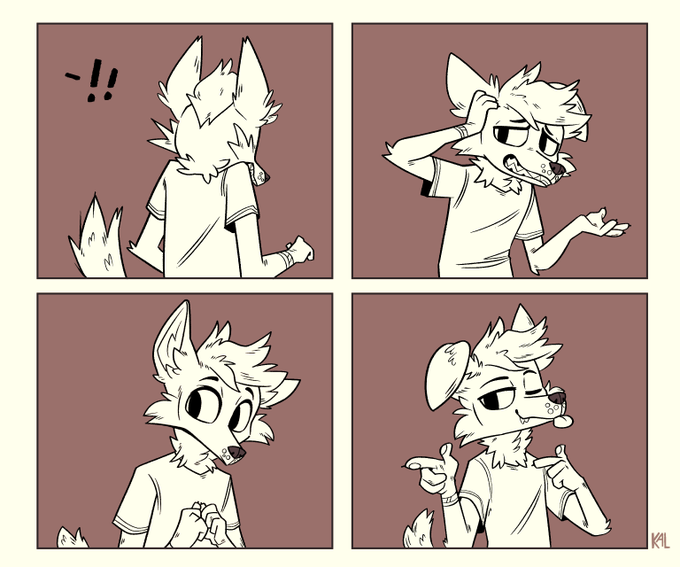 Another class assignment. A 4-panel comic where we had to illustrate an interaction using only pose and expression.
#art #furryart #comics 