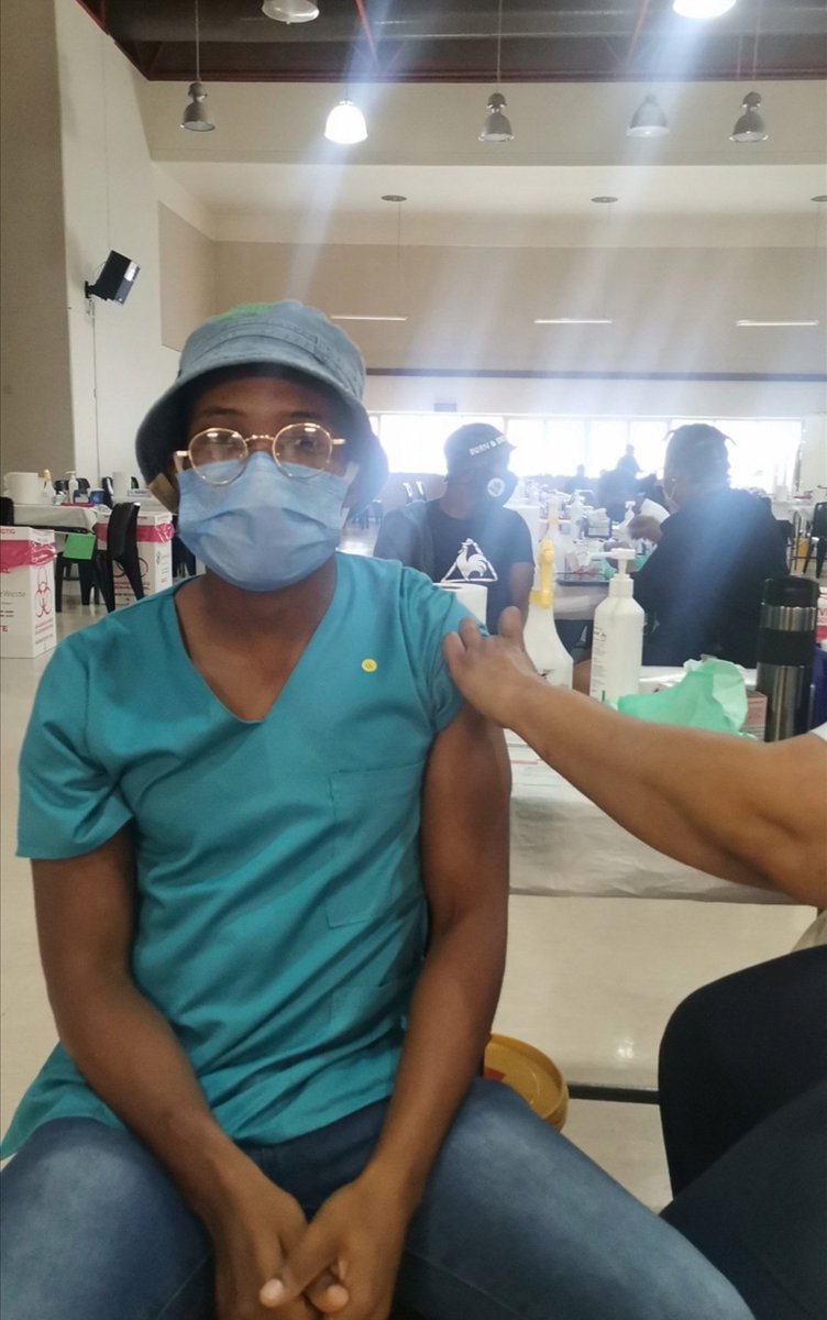 tshepothage89tt's tweet photo. After weeks of doubts and anxiety, I decided to take the #COVID19 Vaccine.

Ramaphosa 
#Frontliner
#prisoner
#vaccine
#TTMinistry
#InAllDirections https://t.co/nE8cUV8JmF