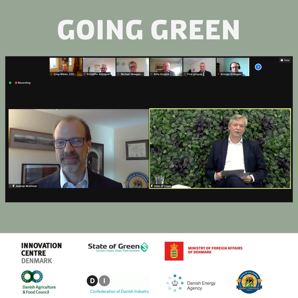 Yesterday I joined @stateofgreen’s online event ”Decarbonising the food &amp; beverage industry” with US partner <a href="/CalEnergy/">California Energy Commission - ⚡#CalEnergy</a>. Great potential for a continued Danish/Californian cooperation by strengthening our EE efforts in the Californian F&amp;B industry. <a href="/DenmarkinSV/">Denmark in Silicon Valley</a> <a href="/DanskIndustri/">DI - Dansk Industri</a>
