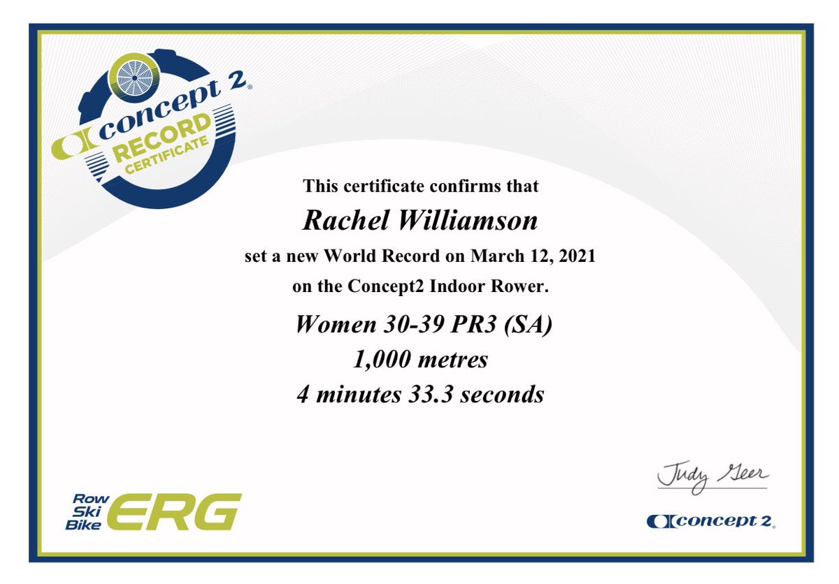 RachWilliamson0's tweet image. New PB means new WORLD and BRITISH RECORDS!! 😊🚣‍♀️💪🏻 @Concept2UK @concept2 @BritishRowing #IndoorRowing #SingleArm #GoRowIndoor