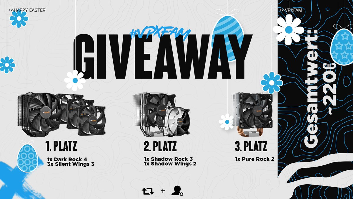 vuptrox's tweet image. 🔹ɢɪᴠᴇᴀᴡᴀʏ🔹

In Zusammenarbeit mit @bequietofficial haben wir ein kleines Giveaway zu Ostern für euch vorbereitet.

How to enter:
- follow @Vuptrox 
- follow @bequietofficial 
- retweet this Tweet

Giveaway ends: 04.04.2021 (Ostersonntag)

#VPXFAM #HappyEaster 🐰🥚