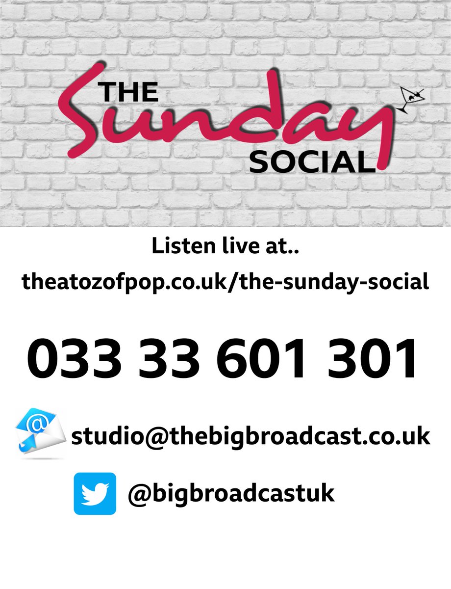 bigbroadcastuk's tweet photo. 1/2
This week on #TheSundaySocial
A brand new #WheresOli?
@RuthStapleton's film review.
@MattRolland93 will be on Home And Away duty for us as well as chatting to impressionist @rorybremner
So, join us from 1-3pm, Live from Lancashire and,
#getinvolvedinit https://t.co/peSYmQN3tZ