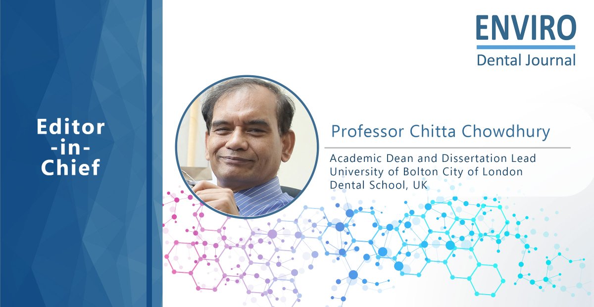 Introducing our newly appointed Eminent Chief Editor Chitta Chowdhury @crc_ob
who is Academic Dean and Dissertation Lead of the The University of Bolton City of London Dental School, UK
dentaljournal.org/editorial-boar…
#journal #researcharticles  #publishing #article #Editor #Publons