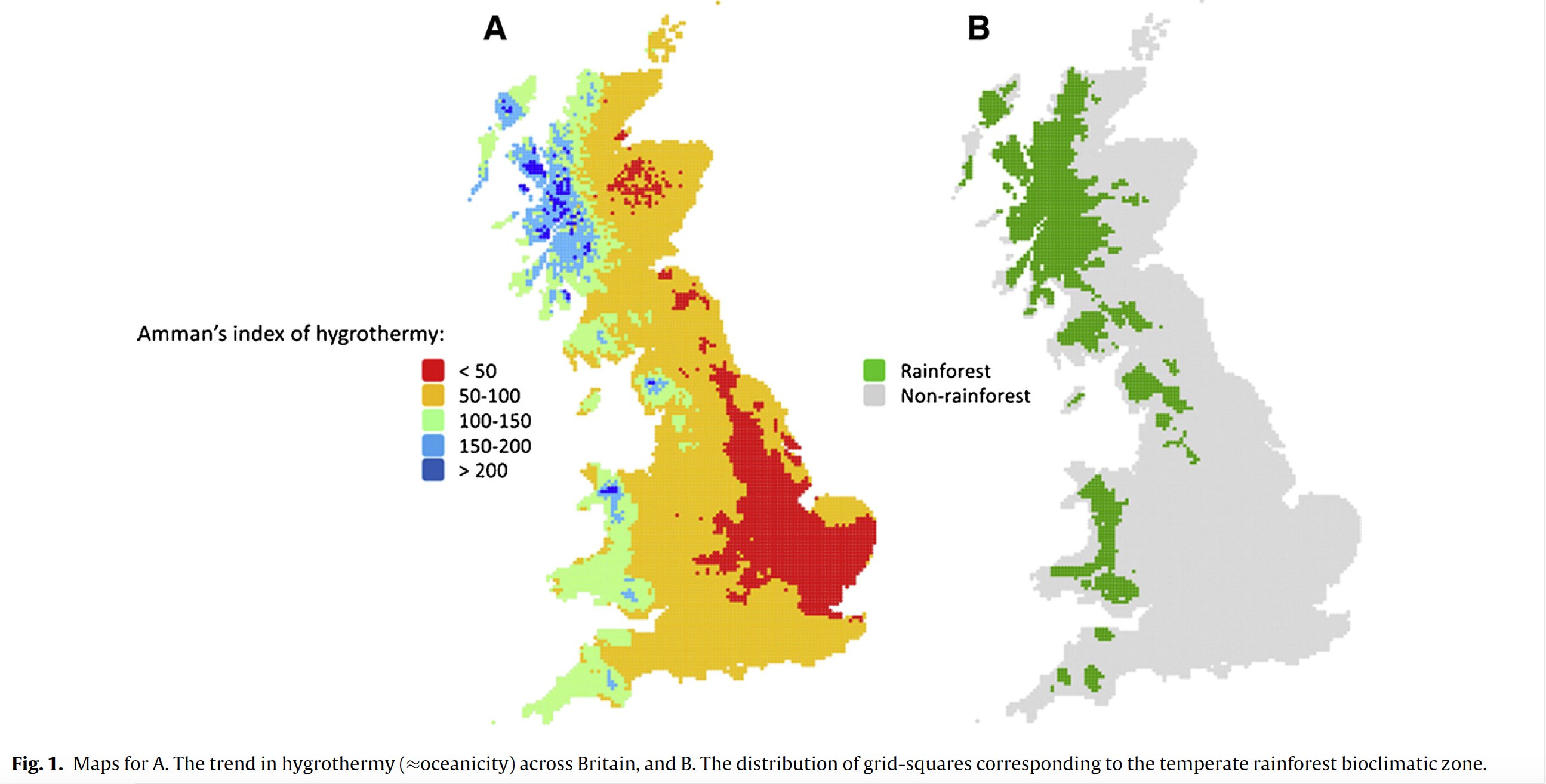 Rainforest Use A Grid Map Guy Shrubsole On Twitter: "A Large Area Of England (& Large Parts Of  Scotland & Wales) Has A Climate Damp Enough To Support Temperate Rainforest  - As This Map By Academic Christopher