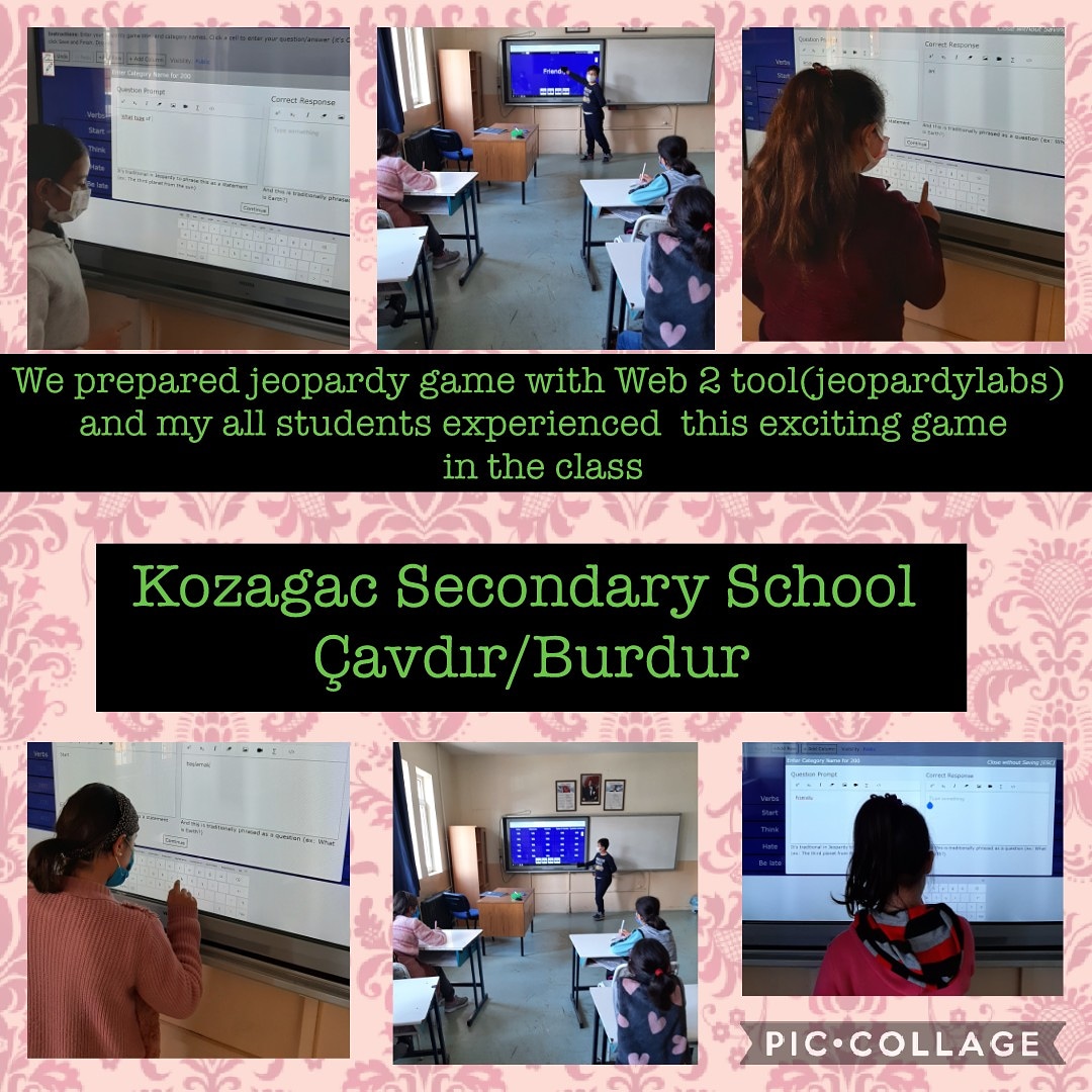KozagacR's tweet photo. Mart Ayı eTwinning etkinliğimizde, İngilizce kelime oyunu "Jeopardy" yi kendimiz Web 2 araclariyla hazırlayıp sınıfta arkadaşlarımızla oynadik. https://t.co/Epll4aCbIS