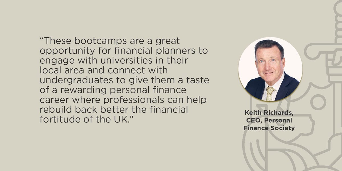 The Personal Finance Society is teaming up with @NxtGen_Progress to deliver bootcamps for university students interested in a financial planning career. Find out more > ow.ly/ksRB50E11tB