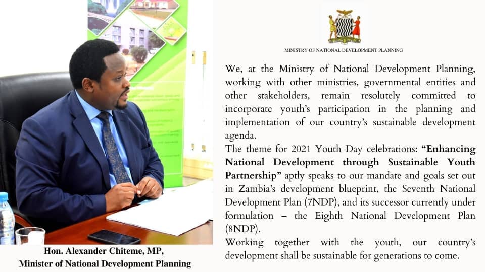 ZIFL_P's tweet photo. Our Minister of National Development Planning Hon. @AlexanderZambia message to youth of Zambia https://t.co/3eacmhTeec