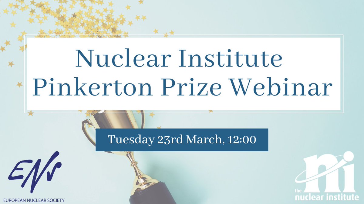 Join us on 23rd March at 12:00 to hear from the 2020 winners of the <a href="/euronuclear/">European Nuclear Society</a> Pinkerton Prize. 

Robin and Gemma who co-wrote the winning paper will be speaking on their paper and answering questions. 

Register here: zoom.us/webinar/regist…