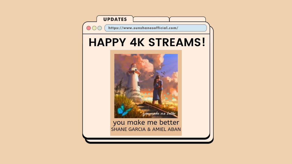SunshanesOfc's tweet photo. "You Make Me Better" reached 4K streams today!! Keep streaming, Sunshanes!
STREAM YMMB:
Spotify: https://t.co/06l6T3WoJu
Apple music: https://t.co/VS7CCgUyAK
Lyric video on youtube: https://t.co/YZ1NZtc3Nz
#ymmb https://t.co/LsWfgxE8wM