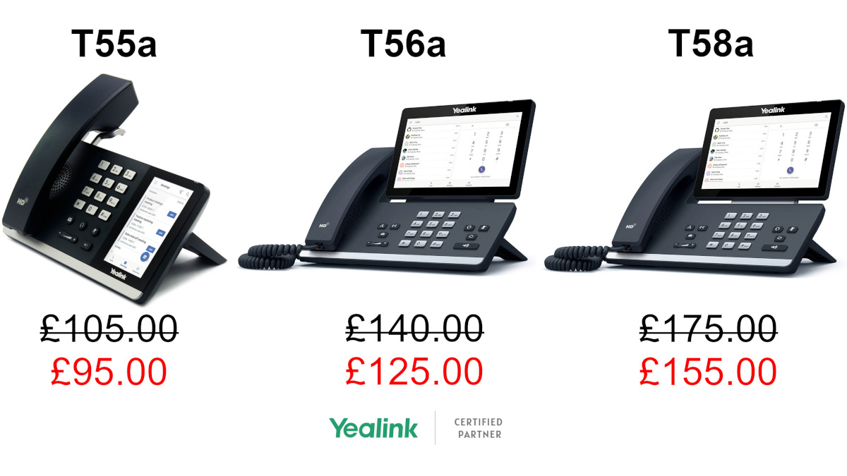 VisualConf's tweet image. Special Offer: Save up to £20 per handset on the Yealink T5 series of Microsoft Teams phones. Offer only valid while current stocks last so you&apos;ll need to be quick! visualconferencing.co.uk/catalogsearch/… #Teams #MicrosoftTeams #Yealink #WFH