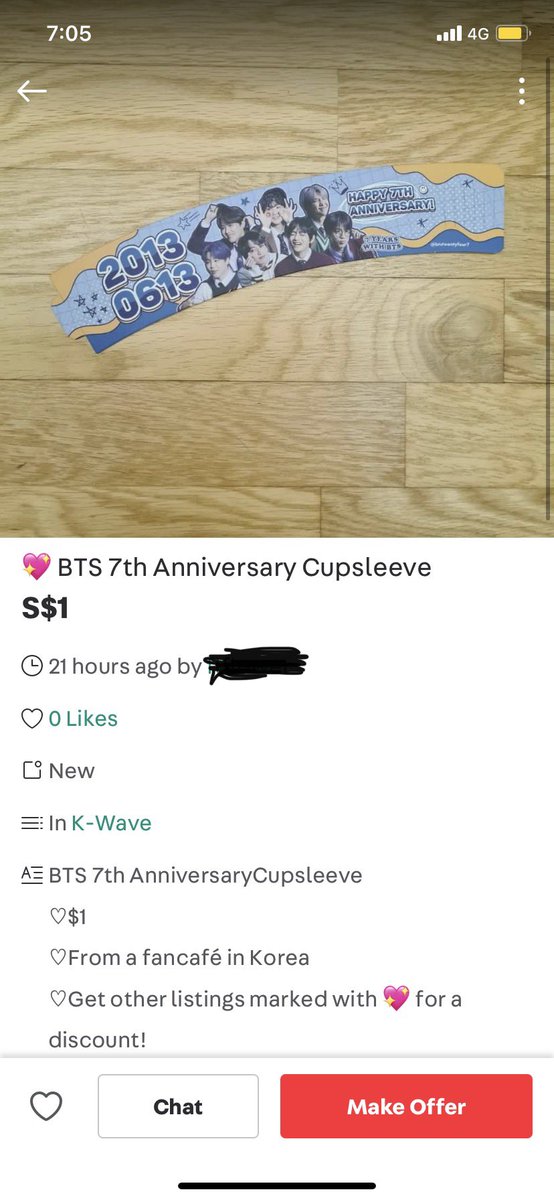 btstwentyfour7's tweet photo. hello all! thankyou for telling us that someone is selling our cupsleeve on carousell! please do not purchase from her as we are giving out for free at other cafe events! https://t.co/o0TJ1UQYmT
