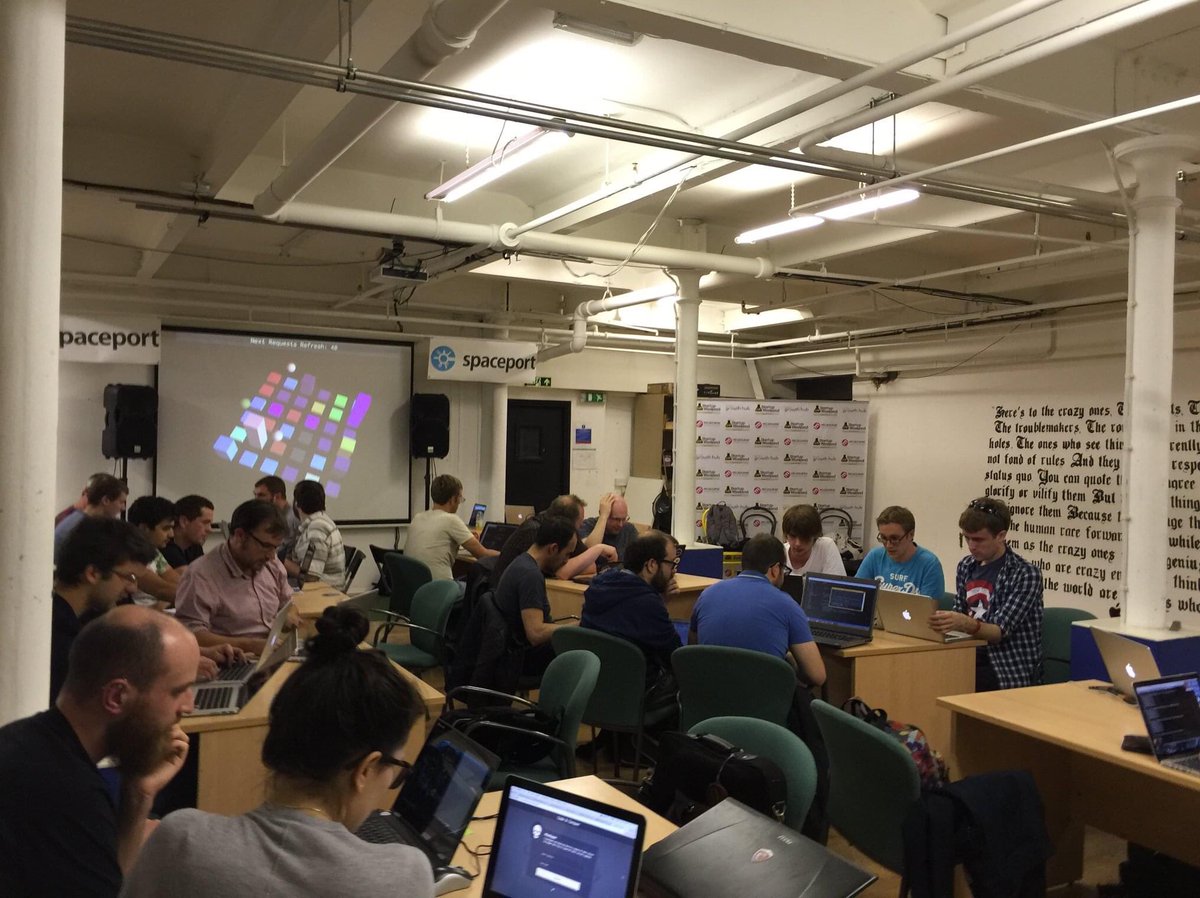 martinrue's tweet image. Throwback to some of the group coding games we ran at @manc_js. Code & Conquer was my favourite, where people compete in teams to win/steal new territory on a shared 2D grid.