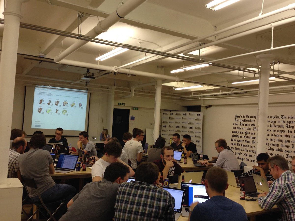 martinrue's tweet image. Throwback to some of the group coding games we ran at @manc_js. Code & Conquer was my favourite, where people compete in teams to win/steal new territory on a shared 2D grid.