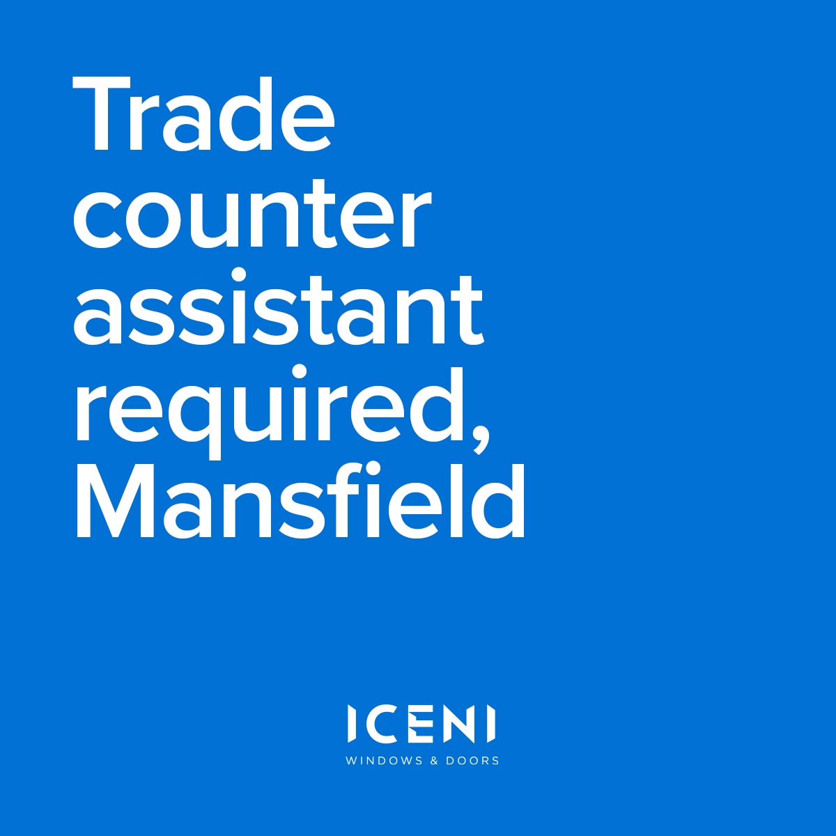 Interested in working for a rapidly expanding company?
Call Sarah on 07572 014075
email CV to sarah@iceniwindows.co.uk #mansfield #mansfieldjobs