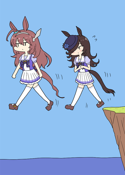 ミホノブルボンちゃんとついていくライスシャワーちゃん 