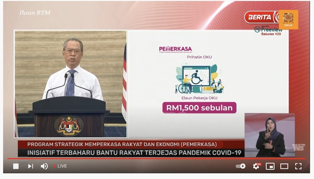MyMasaa's tweet photo. Kerajaan bersetuju untuk meningkatkan had kelayakan gaji maksimum bagi bantuan Elaun Pekerja Cacat daripada 1,200 kepada 1,500 ringgit sebulan. Untuk tujuan ini, sebanyak 26 juta ringgit akan disediakan di mana ia akan memanfaatkan seramai hampir 5,000 OKU https://t.co/lqcD8vf01R