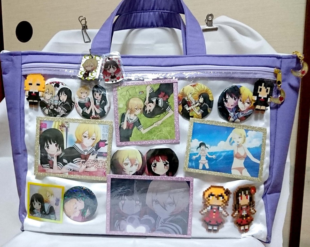まろん ミラさんの手作り痛バッグ可愛いですね 私の痛バッグ は表が彩ちゃん 裏がつゆあや仕様になってますので 是非ミラさんの痛バッグと並べてみたいですね