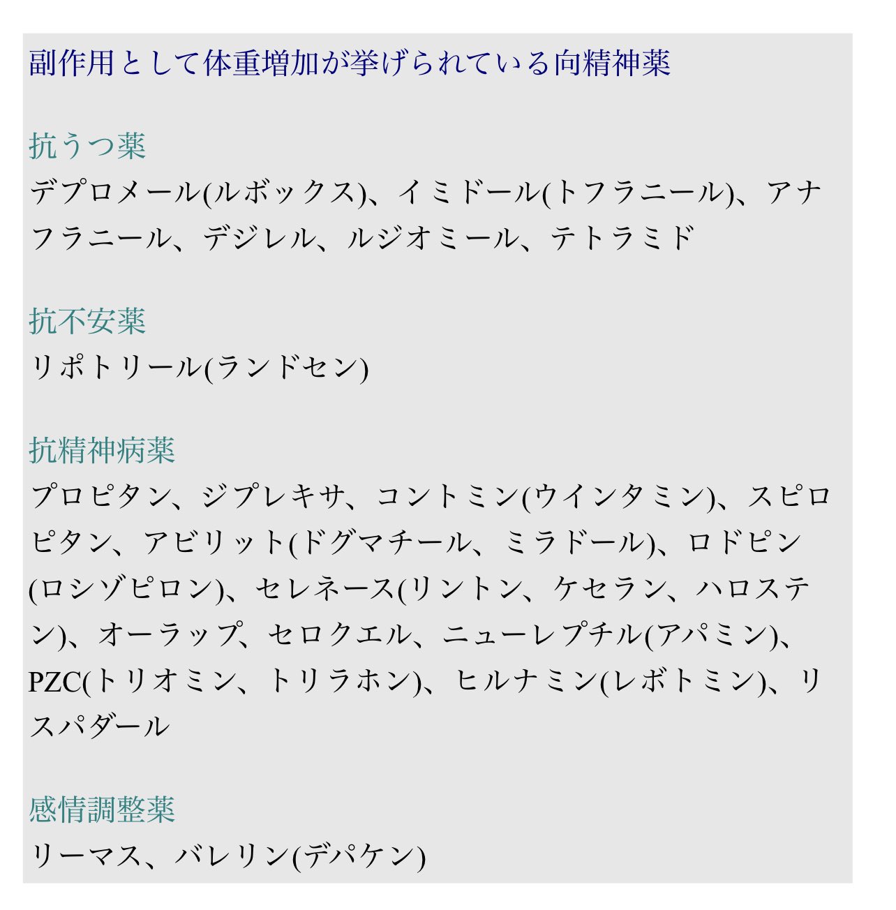 تويتر 地雷女まお على تويتر Curusixx0006 わたしはこの中だと リボトリール レボトミン リスパダール デパケンを飲んでいるので もう死ぬまで痩せないかもしれません T Co 2rephmswvc