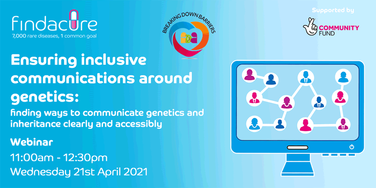 BarriersDown's tweet photo. Don't miss the @BarriersDown and @Findacure webinar 'Ensuring Inclusive Communication around Genetics'. Genetics is complex, let's ensure our messages are right and take into account the beliefs and practices of the communities we serve 👇👇
https://t.co/NlGySVsvo9 https://t.co/TKsvPJuUcs