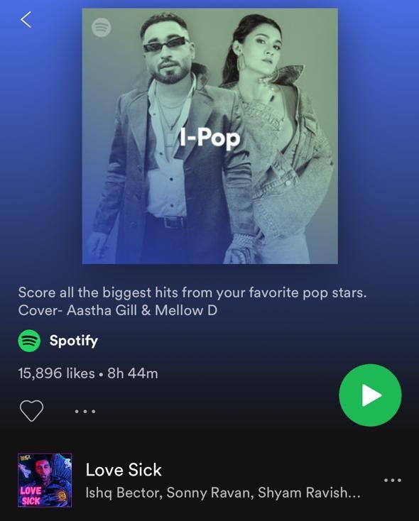 Thank you <a href="/spotifyindia/">Spotify India</a> 
“Love Sick” available on Spotify.

#ishqbector #spotify #ipop #spotifyplaylist #spotifyindia #spotifyartist #spotifymusic #spotifyplaylists #indianhiphop #indianrapper #indianrap #hiphop #rap #rapper #lovesick #rapmusic