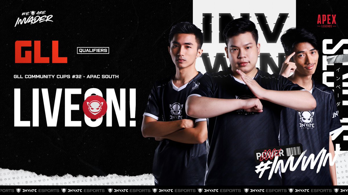 InvateEsports's tweet photo. [Live] @Lalab4ngg Live right now with GLL Community Cups #32 - APAC South

Watch live : https://t.co/QeQ8iF5Fmc

#INVATEesports #INVATE #ApexLegends
#WeAreINVADER #INVADER #INVWIN https://t.co/SHv966D5bm