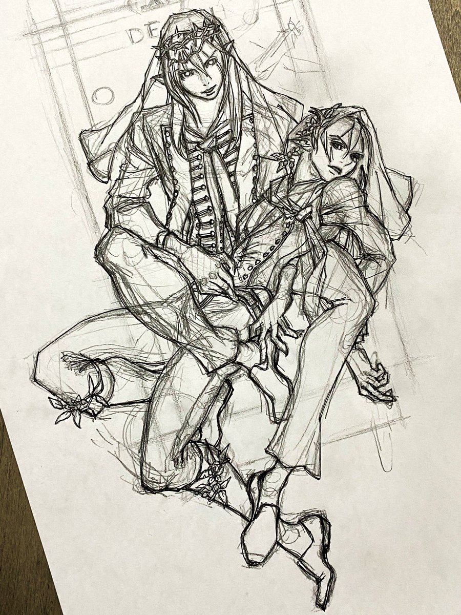 7men_town's tweet photo. らく描き。ペン入れ済み。#らく描き #鉛筆画 #ラフ #イラスト #オリキャラ #オリジナルキャラクター #タロット #デザイン #design #イラストレーション #illustration #アナログ #お絵描き #下描き #scribbing https://t.co/LD3YBAipMC
