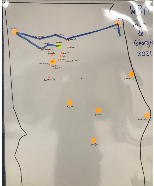 PeWbms's tweet photo. Tour de Georgia - Week 2 Results - We completed 240 walking, running, and hiking miles as a faculty!  Our total mileage is 334.  #wellness #keepmovingforward  @WBMSprincipal @WebbBridgeMS @wbms_pta @mgarnerwbms @hurstwbmsap https://t.co/BJOGBETsGT