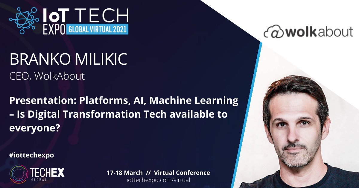 Branko Milikic, CEO of <a href="/WolkAbout/">WolkAbout</a> is here at 12:00 GMT to discuss Platforms, AI, and Machine Learning – Is Digital Transformation Tech available to everyone?