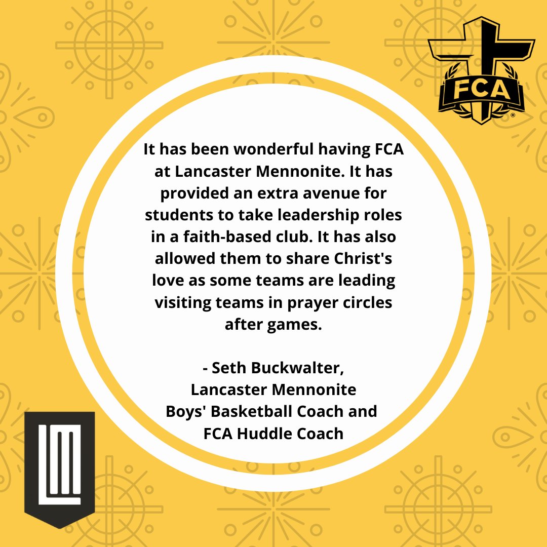 Coach Buck has worn a bunch of different hats over the years as he has helped out with FCA and we are so thankful for his support and the impact he is having on the campus of Lancaster Mennonite.

#LancasterFCA

<a href="/LancasterMenno/">Lancaster Mennonite</a>