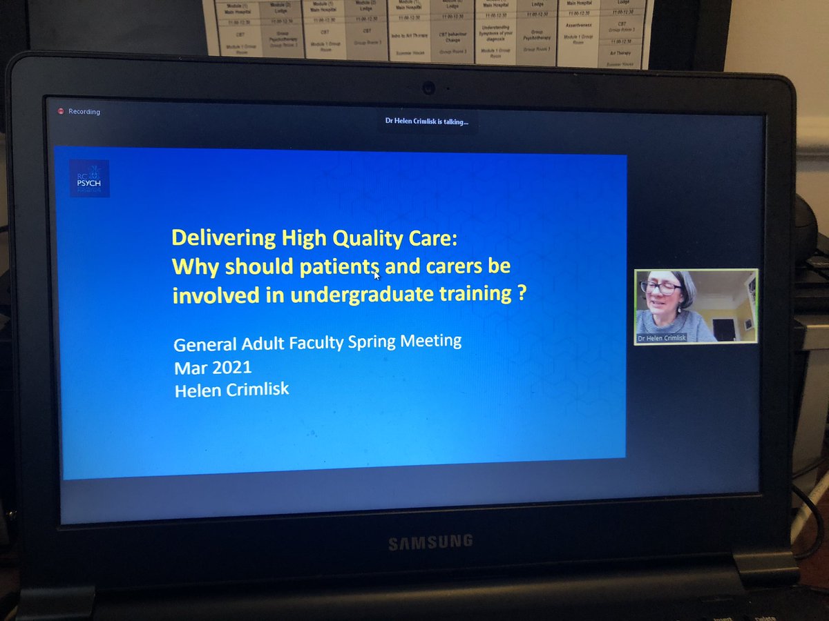 rcpsychGAP's tweet photo. #gapspring21 last but not least session of conf #patienteducators in #psychiatric training introduced by @rcpsych #deanelect @subodhdave1 @ahmedhankir @helencrimlisk #gapchat @Reemabed81Reem @Pospo @JARussell13 @DrKateLovett @padder1 @madsbonney @mohanbhat101 @rrao9499 @bathika https://t.co/J4Rluc6T1p