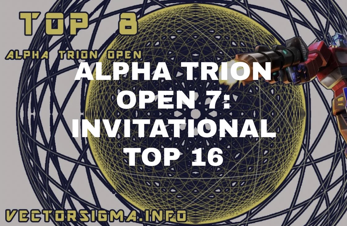 Congrats to the Top 16!

vectorsigma.info/at-invitationa…

37 players registered to play! <a href="/VectorsigmaI/">VectorSigma.info</a> #TransformersTCG